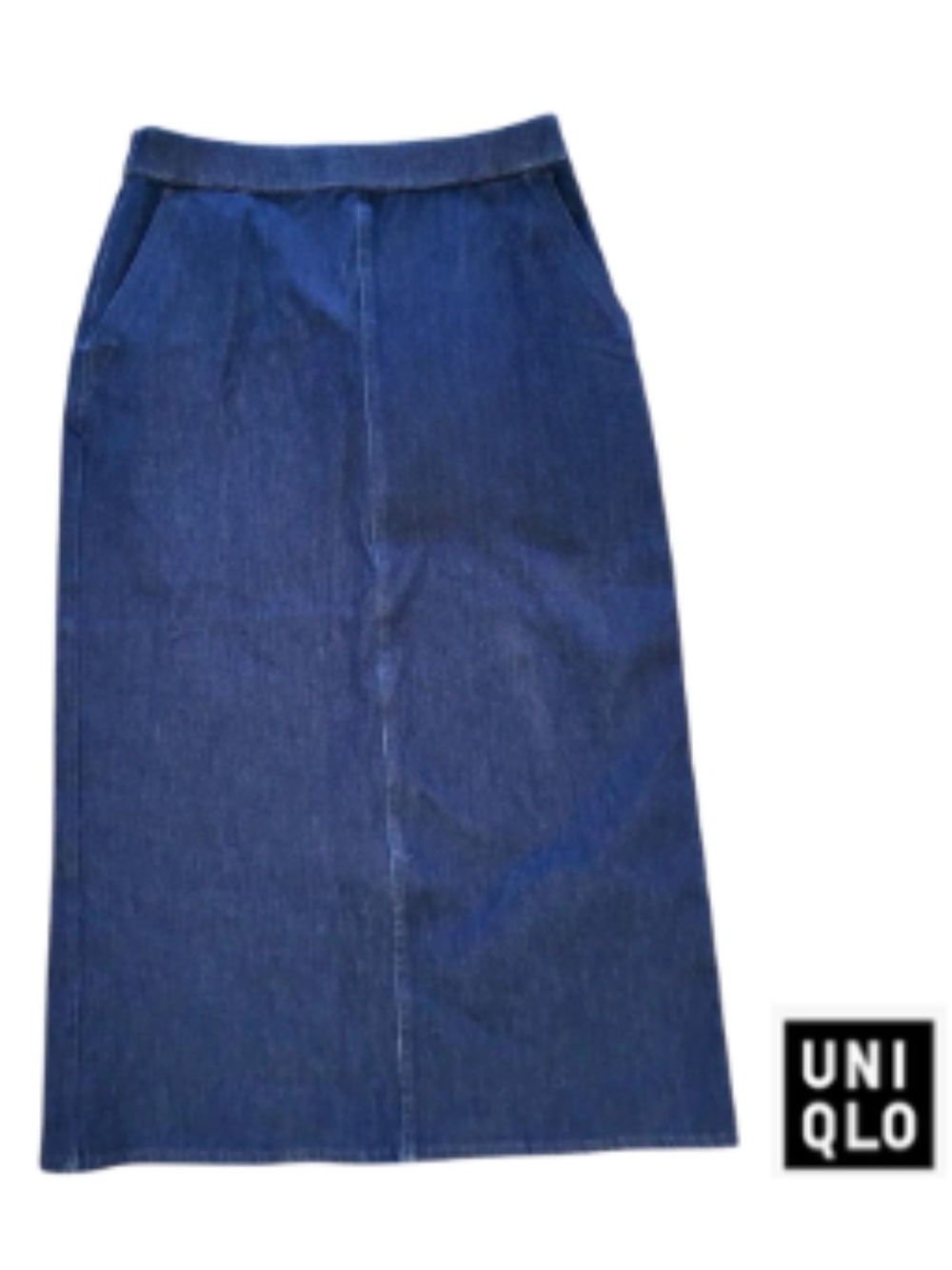 Uniqlo, Dark Denim Midi Skirt, (Size M)
